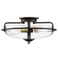 Lampe de plafonnier verre métal E27 rond Ø...