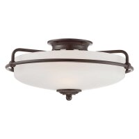 Lampe de plafonnier ronde D : 42,2 cm 3x E277 en bronze...