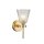 Torche murale salle de bain métal verre H : 26 cm IP44 en laiton
