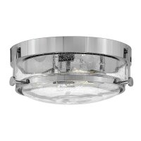 Plafonnier rond D : 40 cm Chrome en métal Verre 3x...