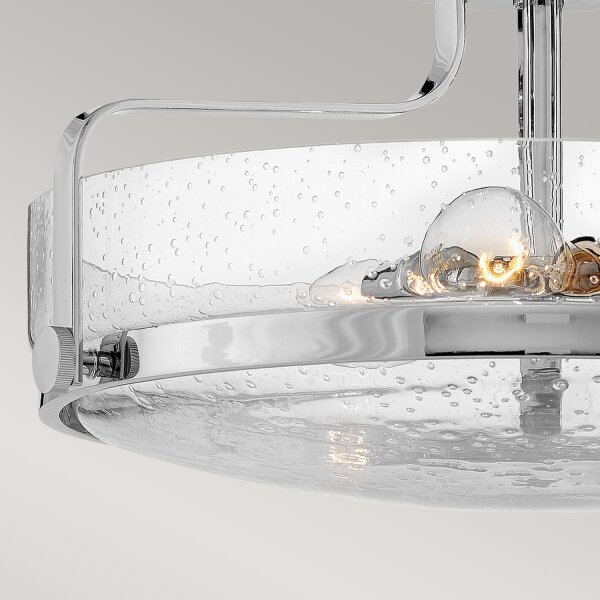 Plafonnier métal verre E27 rond Ø 45,6 cm 3x E27