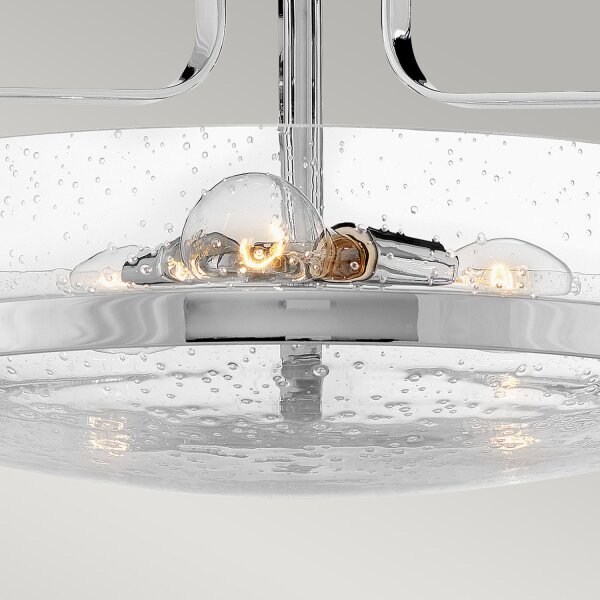 Plafonnier métal verre E27 rond Ø 45,6 cm 3x E27