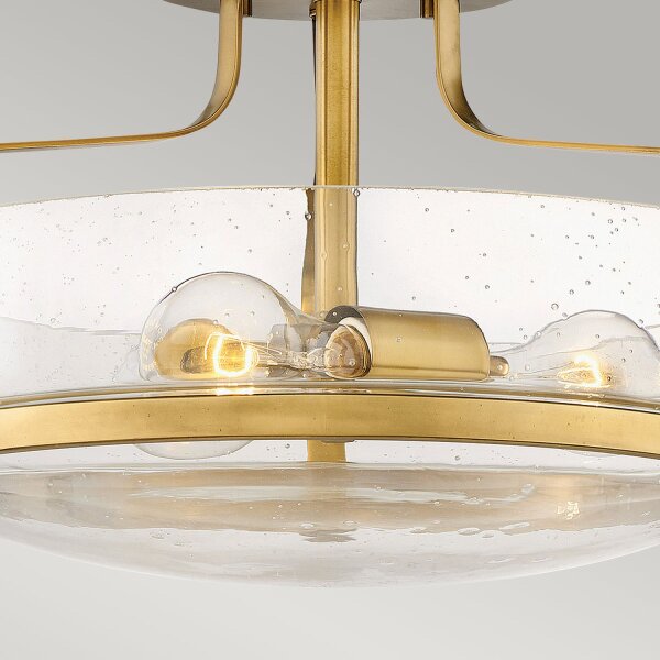 Plafonnier rond D : 36,6 cm Métal Verre de pluie 3x E27