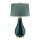 Lampe de table tissu céramique E27 hauteur 73,5 cm vert bleu