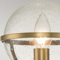 Lampe de salle de bain murale métal verre IP44 H :...