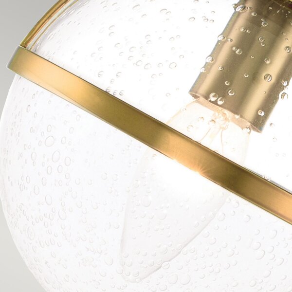 Lampe de salle de bain miroir métal verre L : 38,1 cm IP44 en laiton antique