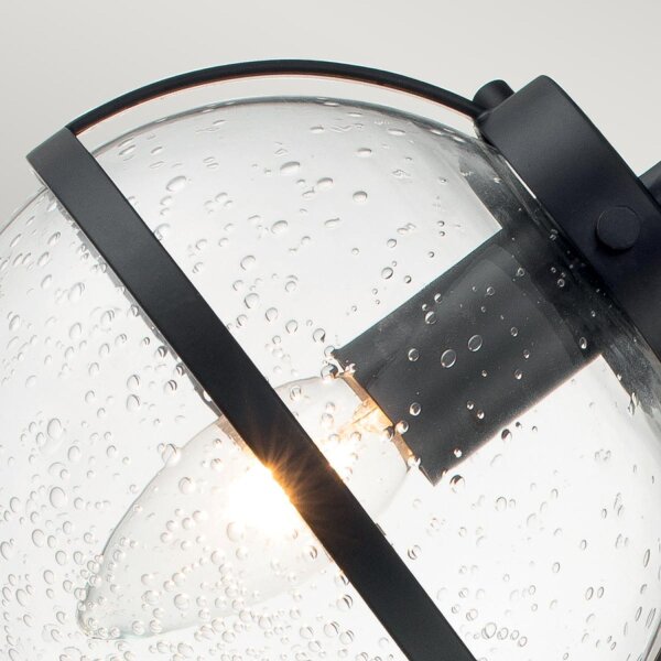 Lampe de salle de bain noire métal verre 60,6 cm de large IP44 mur