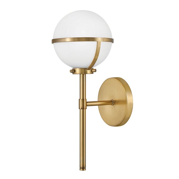 Lampe de salle de bain mur métal verre IP44 H : 40,3 cm Abat-jour sphérique