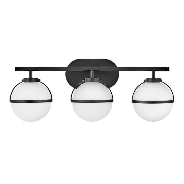 Lampe de salle de bain murale IP44 60,6 cm de large métal verre E14
