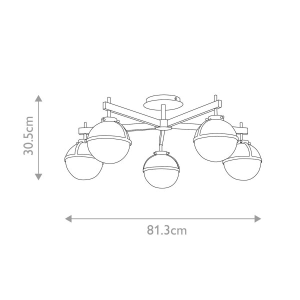 Lampe de plafonnier salle de bain IP44 81,3 cm de large E14 noir métal verre