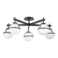 Plafonnier de salle de bain noir blanc IP44 large 81,3 cm...