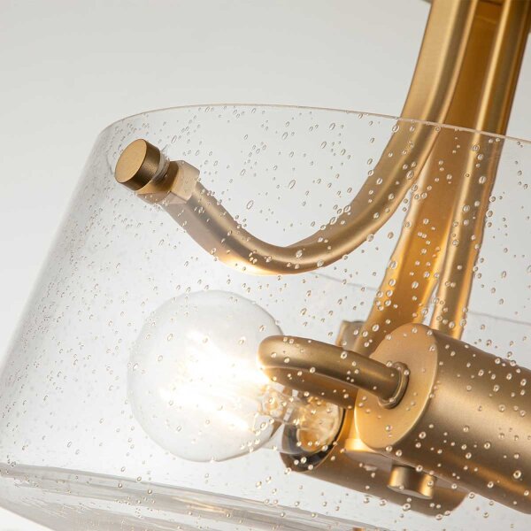 Lampe de plafonnier verre abat-jour Ø 31,3 cm en laiton brossé