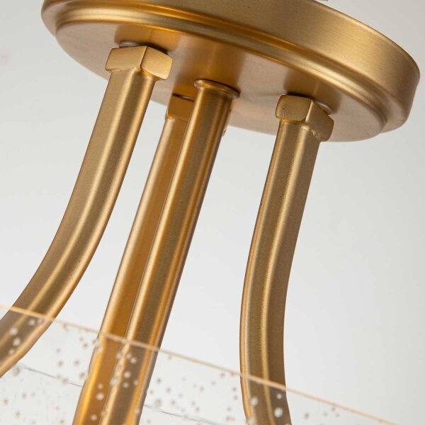 Lampe de plafonnier verre abat-jour Ø 31,3 cm en laiton brossé