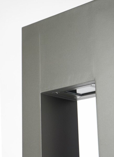 Lampadaire IP65 Aluminium Verre Gris 90 cm GU10 Extérieur