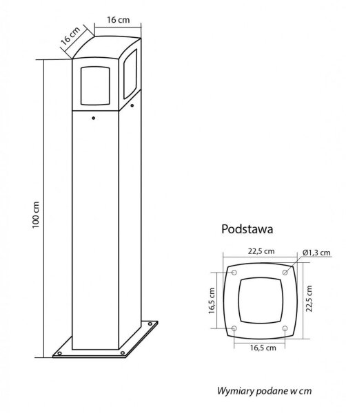 Petite lampe de chemin Gris foncé Aluminium E27 IP65 100 cm