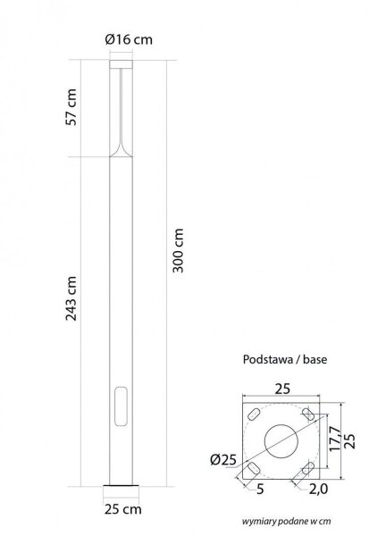 Luminaire dextérieur à LED gris foncé en aluminium IP65 3000 cm XXL
