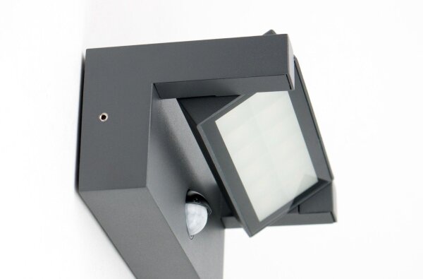 Applique murale LED dextérieur avec capteur de mouvement Aluminium Verre