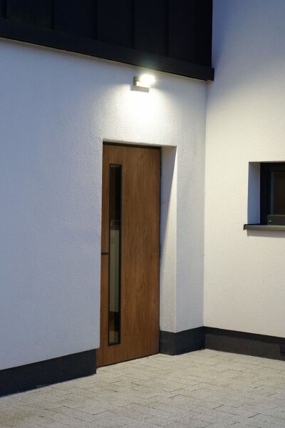 Applique murale LED dextérieur avec capteur de mouvement Aluminium Verre