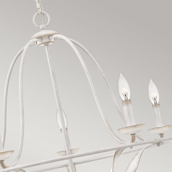 Lustre Rustique Shabby Blanc Ø 63,6 cm 5x E14