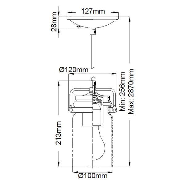 Suspension métal verre L : 12 cm H : max. 287 cm ARCO