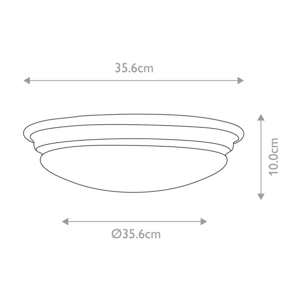 Lampe de plafonnier salle de bain IP44 ronde D : 35,6 cm avec LED 3000 K