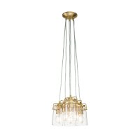 Suspension métal verre 6x E27 en laiton ajustable