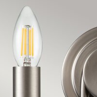 Applique Métal H : 27 cm Nickel brossé E14...