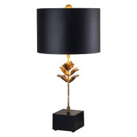 Lampe de table Noir Or Antique Moderne Parchemin Abat-jour