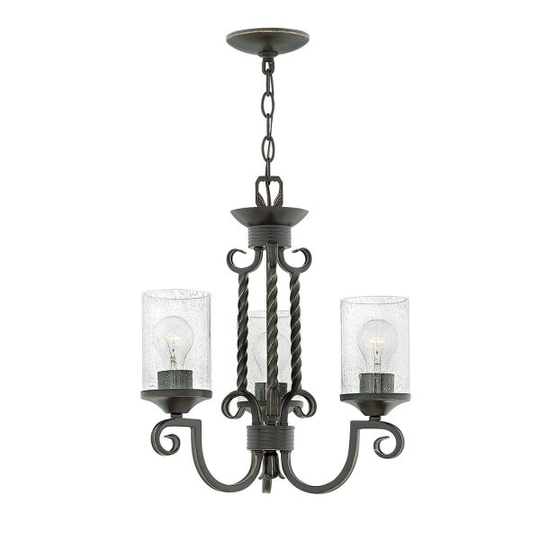 Lustre avec abat-jour L : 42,2 cm Noir Antique Rustique