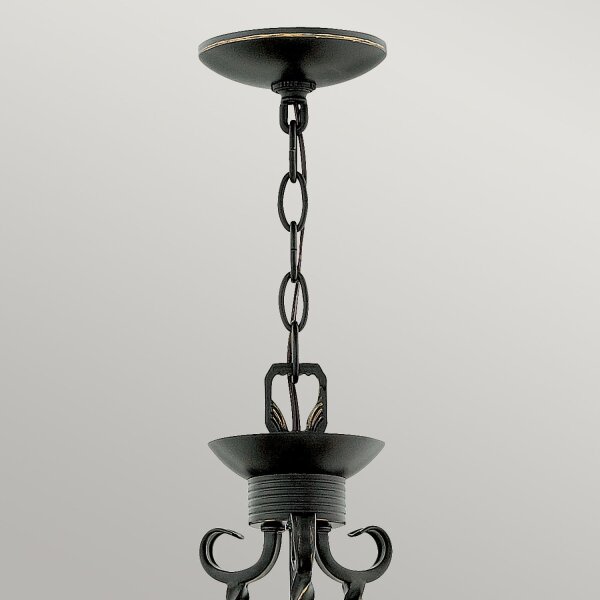 Lustre avec abat-jour L : 42,2 cm Noir Antique Rustique