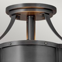 Lampe de plafonnier métal E27 en laiton noir XENIA