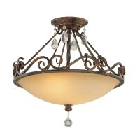 Plafonnier verre métal cristal Ø 39,2 cm...