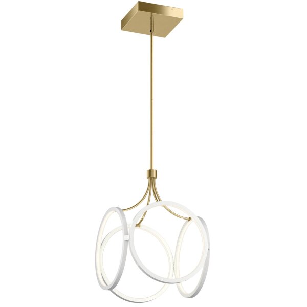 Lampe LED à suspendre Moderne L : 35,6 cm en Crème Or 3000 K
