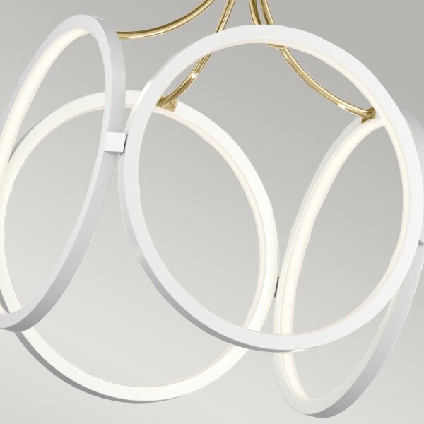 Lampe LED à suspendre Moderne L : 35,6 cm en Crème Or 3000 K