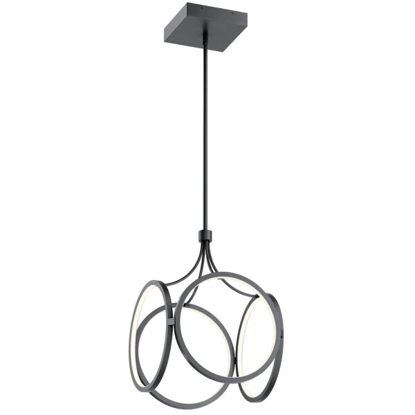Lampe à suspendre LED métal L : 35,6 cm 3000 K noir