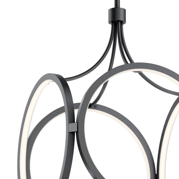Lampe à suspendre LED métal L : 35,6 cm 3000 K noir