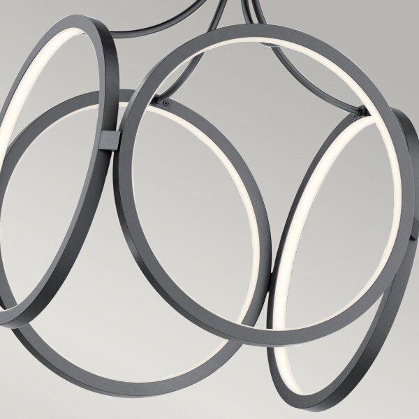 Lampe à suspendre LED métal L : 35,6 cm 3000 K noir