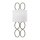 Applique murale métal tissu verre hauteur 51,5 cm 5x E14 élégante