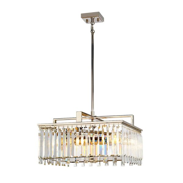 Suspension cristal 4x E27 47 cm de large réglable en hauteur