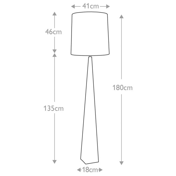 Lampadaire Moderne Métal Tissu 181 cm de haut E27 PILAR