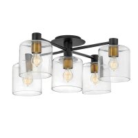 Lampe de plafonnier métal verre E27 80,8 cm de...