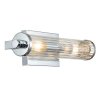 Lampe de salle de bain murale verre métal E14 IP44...