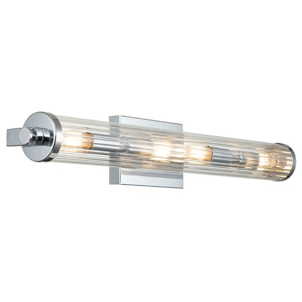 Lampe de salle de bain murale métal verre L : 69,1 cm IP44 chrome