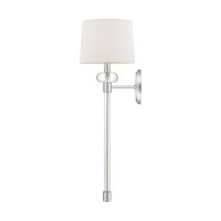 Applique Métal Tissu H : 67,6 cm en nickel poli blanc