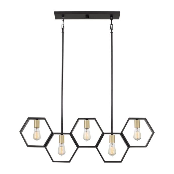 Suspension en métal L : 101,6 cm réglable en hauteur Noir Or