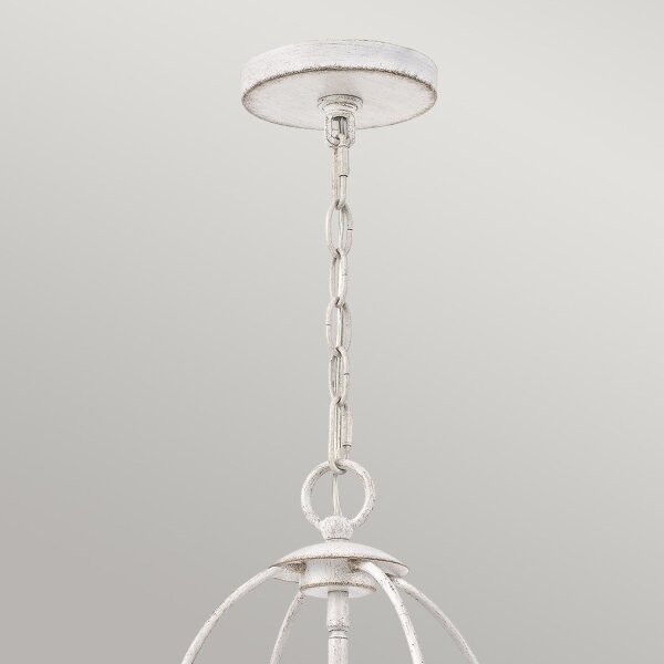 Lustre Shabby Chic blanc métal H : max. 307,5 cm 4x E14