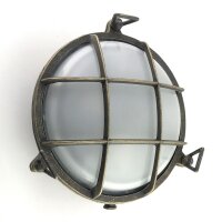 Lampe dextérieur ronde D : 24 cm verre laiton E27...
