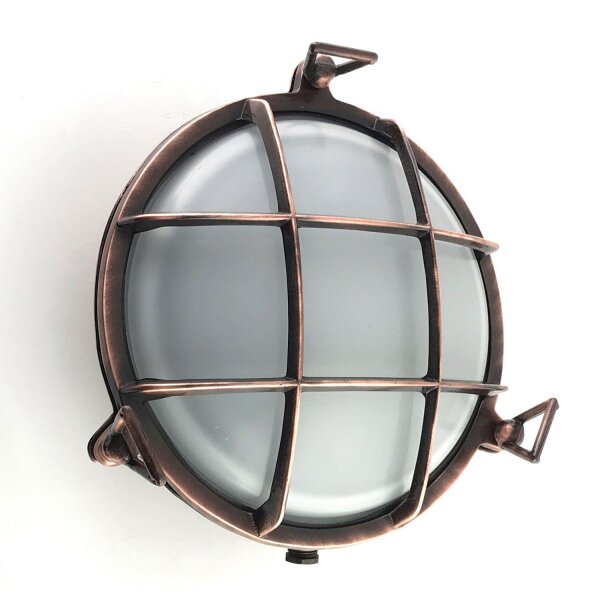 Lampe murale dextérieur en laiton véritable verre E27 IP64 Ø 24 cm rond