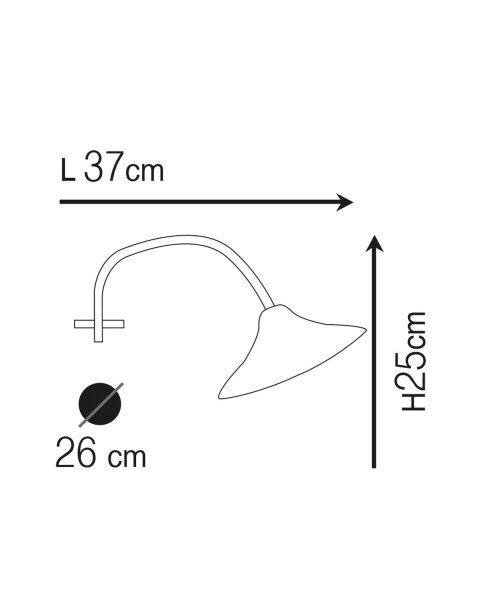 Applique murale extérieure laiton véritable E27 IP23 L : 26 cm HYLOS