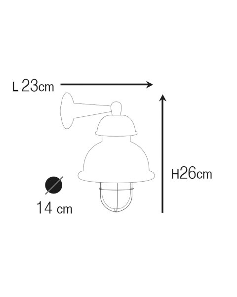 Applique extérieure laiton verre E27 IP64 inoxydable Maritim